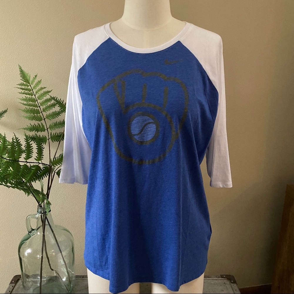 Nike Brewers 3/4 sleeve baseball T-shirt